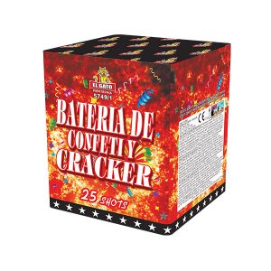 BATERIA CONFETI 25 DISPAROS 30 MM - CONFETI CRACKER
